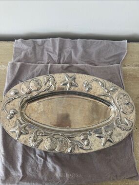 Mariposa Brillante Sea Life Oval Serving Platter • Handcrafted • Coastal Décor
